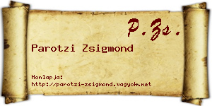Parotzi Zsigmond névjegykártya